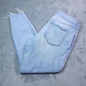 Old Navy Womens Rockstar Super Skinny Ankle Jeans 12 Distressed Light Wash